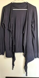 Gray cardigan with ruffle details